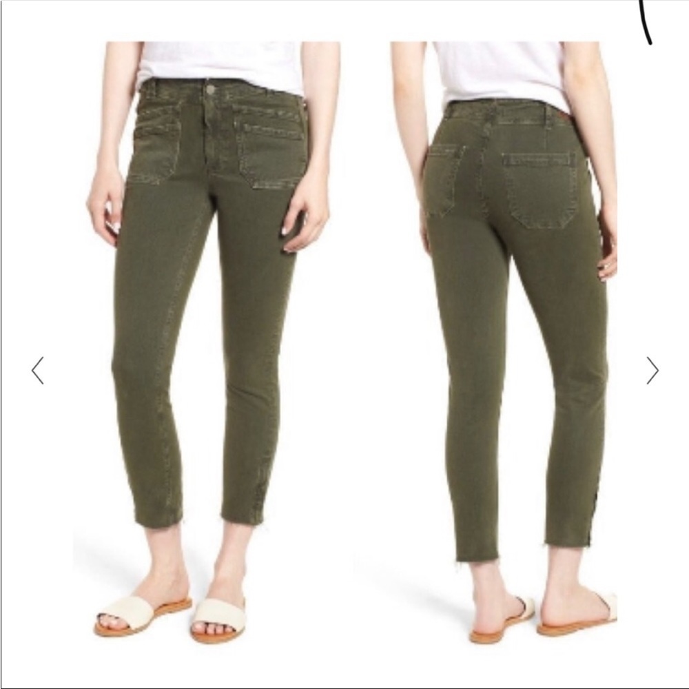 Paige Mid Rise Hoxton Ankle Army Green Jeans